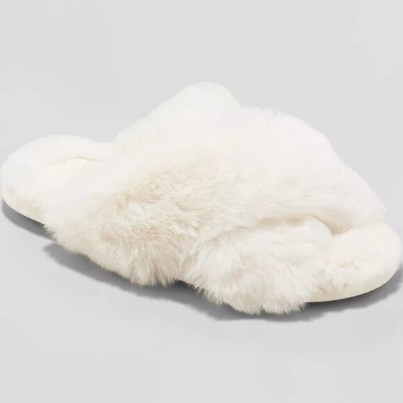 Stars Above Women's Paris Crossband Faux Fur Slippers (Size 9/10) - Picture 1 of 7